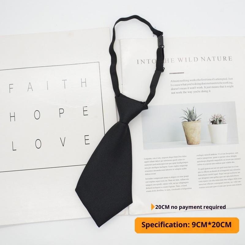 Solid Color Children'S Snap Tie Basic Black Short Student Casual All-Match Tie Male Female Accessories