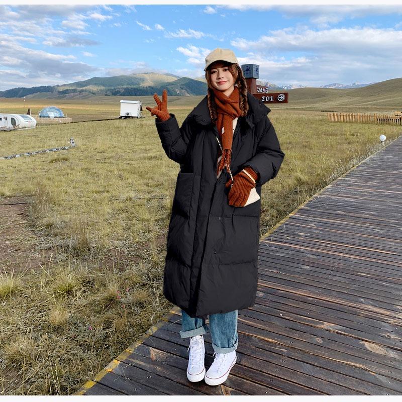 Cotton Jacket Women's Jacket Korean Version Medium and Long Large Size Bread Jacket Loose Student Long Waist Down Jacket