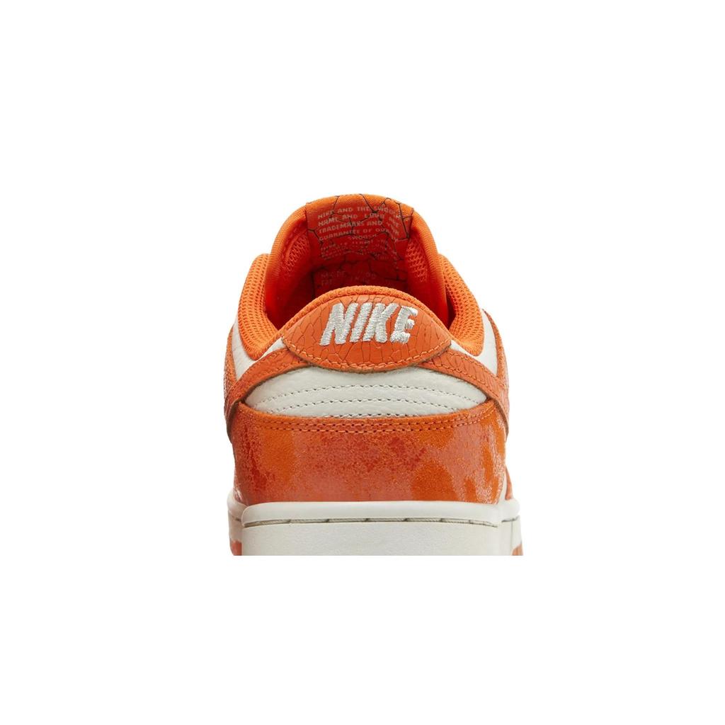 Nike Womens Dunk Low 'Cracked Orange' (women's sizes) Light Bone / Safety Orange / Laser Orange Skate Shoes FN7773 001