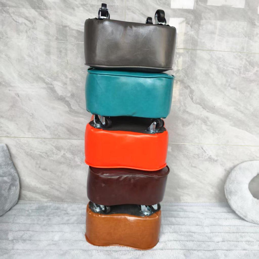 Four-Leaf Clover Upholstered Leather Stool for Living Room or Entranceway