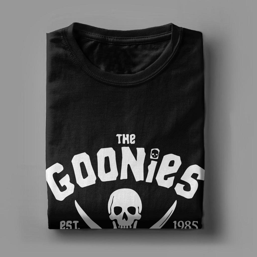 The Goonies T-shirt för män Dödskalle Vintage Ren bomull T-shirts Rund hals Kortärmad T-shirt Plus Size Toppar