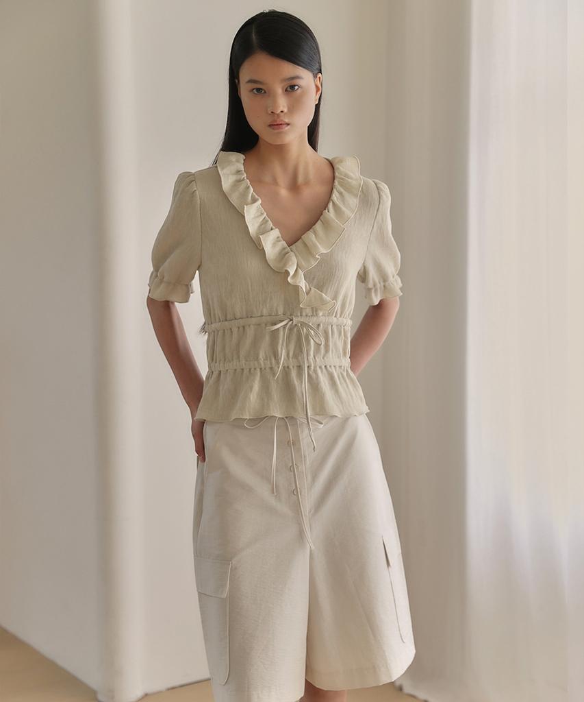 OURO Button Cargo Bermuda [ Cream ]