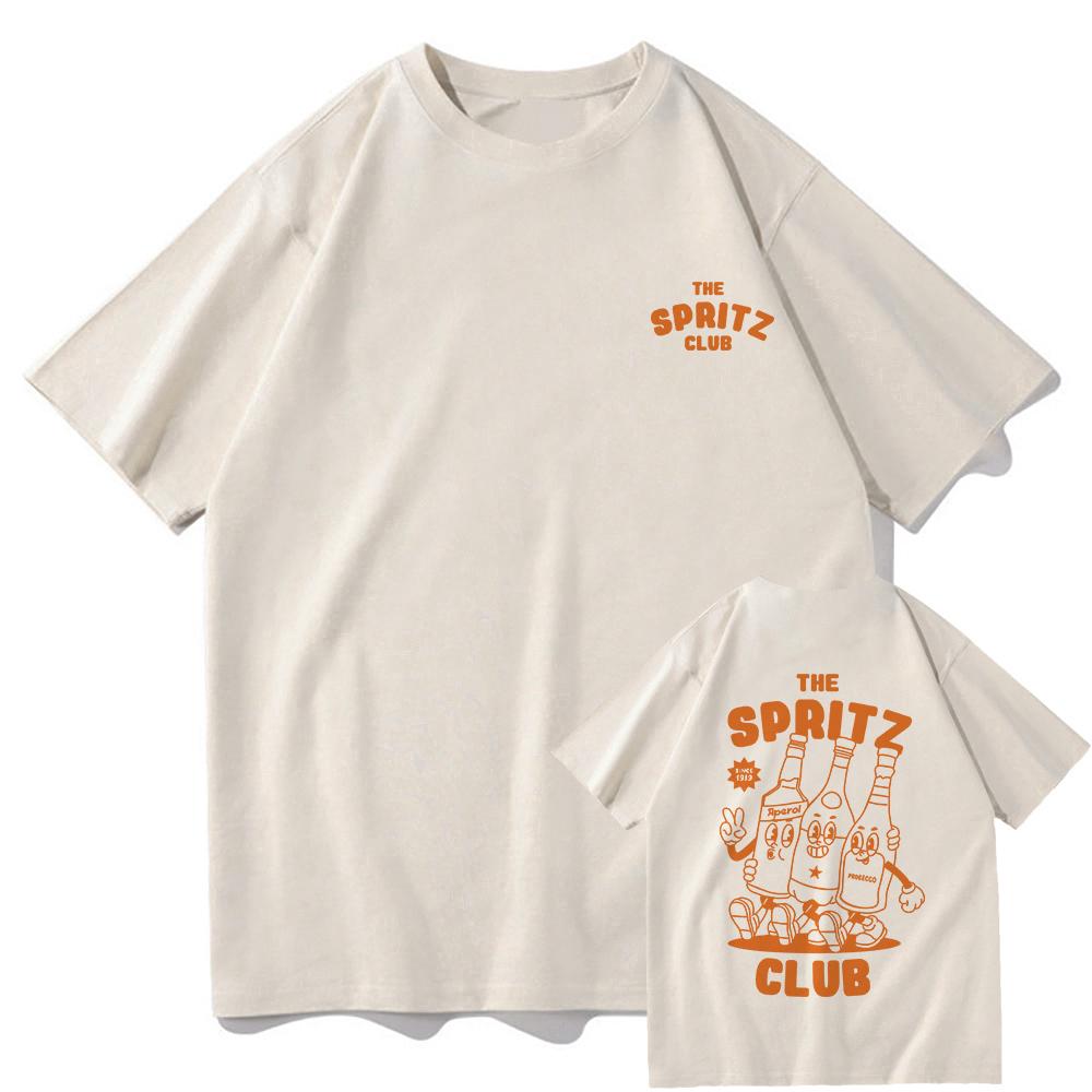 Aperol Spritz Club T Shirt Espresso Men/women Harajuku Vintage Graphic Tshirt Unisex High Quality Tops Retro Cotton Tee Shirts