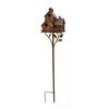 Outdoor Bird Feeder Metal House Garden Stakes, Decor, Weatherproof Iron Perch Art Decor for Lawn Yard Flower Bed