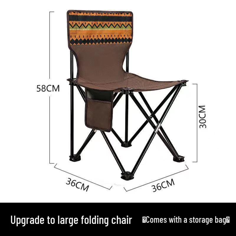 Portable Outdoor Folding Chair - Ideal for Camping, Fishing, Beach, and BBQs with Durable Oxford Cloth Seat