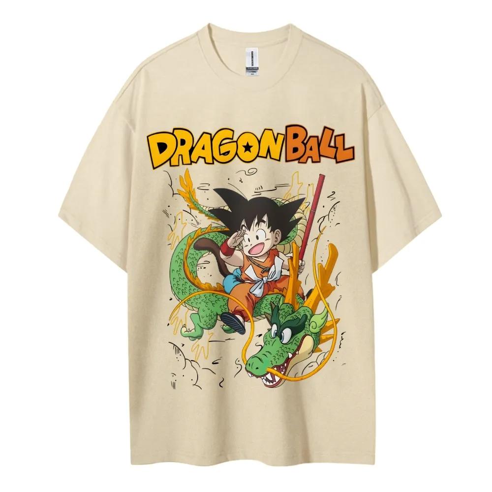 

Dragon Ball Son Goku Бавовняна Унісекс Футболка з Круглим Коміром Аніме Зручна З Коротким Рукавом Спортивні та Повсякденні Топи для Чоловіків та Жінок 140