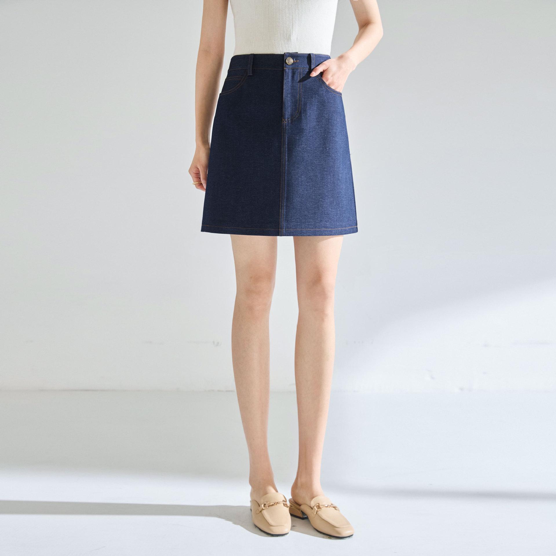 Весенний ретро джинсовый комплект индиго: куртка и юбка Large