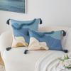 Morandi Color Tufted Pillow Case Ins Style Printed Tassel Pillow Living Room Sofa Cushion Cover Simple Waist Pillow