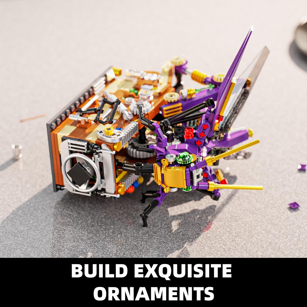 596PCS Mechanical Grasshopper Model Creating Modules Sets Rotatable DIY Learning Toy Sets Xmas Birthday Celebration Present Gifts