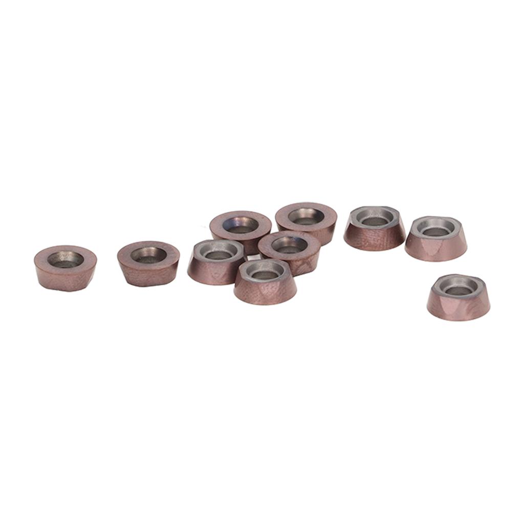 10Pcs Turning Insert Carbide Blade Lathe Cutter Milling CNC Tool Set Kit for Replacement(RPMW08T2MOE P )
