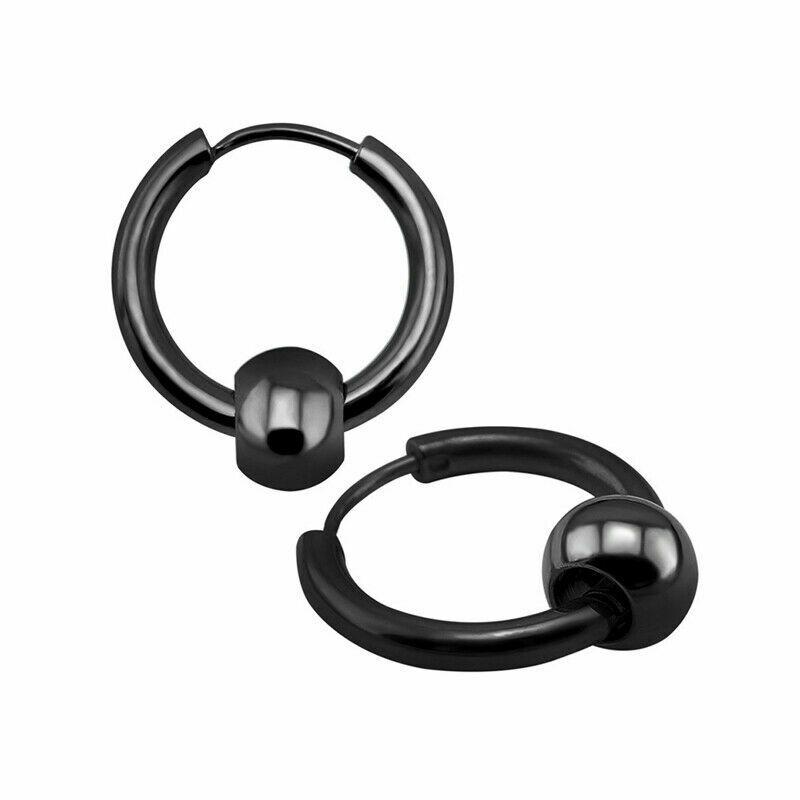 

2 шт., круглые серьги-кольца в стиле панк, серьги-кольца для женщин и мужчин, маленькие обручи, тонкие круглые серьги с пряжкой для ушей, кольца на козелок, кольца в носу Oreja 20mm чёрный