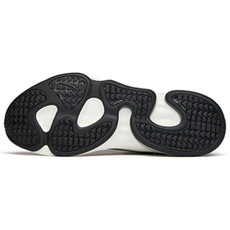 Anta Comfortable Cushioning Slip Resistant Abrasion Resistant Low Top Running Shoes Men's Black White Green 112145502-1