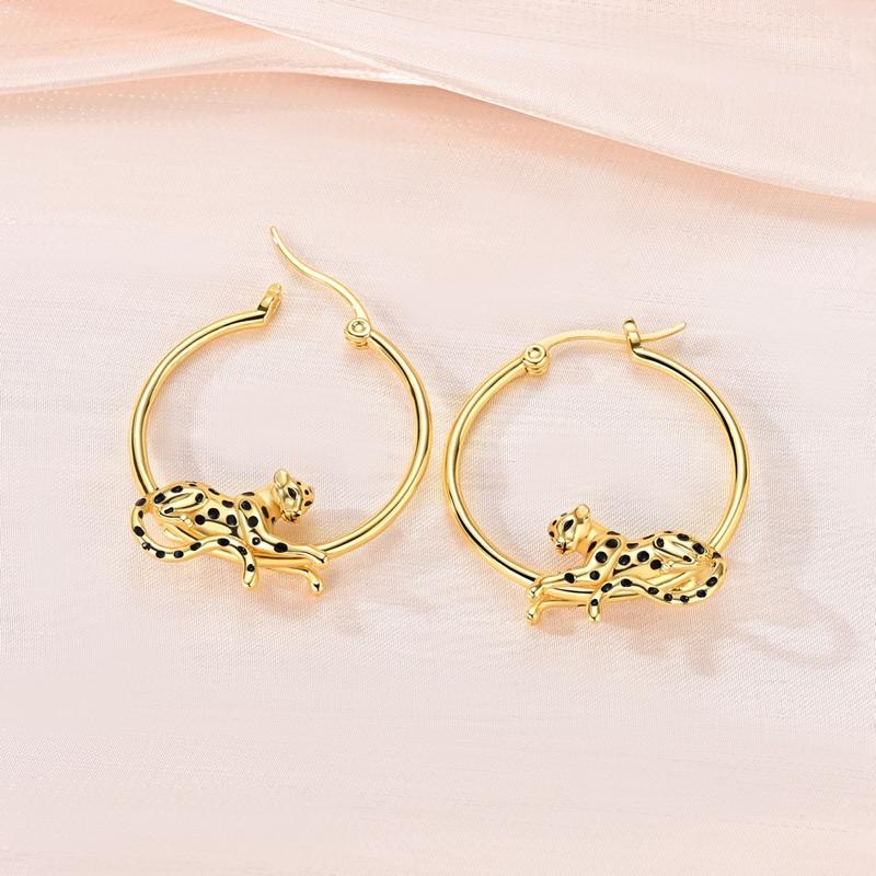 925 Sterling Silver Gold Plated Cheetah Drop Earring For Anniversary Wedding Jewelry Gifts