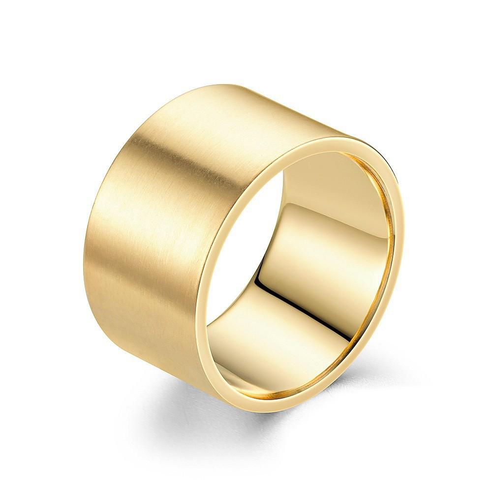 Men's 10mm Plain Titanium Steel Statement Ring - Fashionable and Bold Couple Band