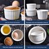 Round Pure White Ceramic Soufflé & Pudding Ramekins (Set of 3)