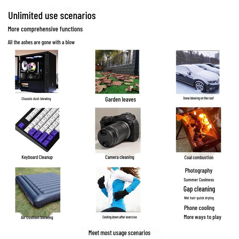 High-Speed Handheld Car Dust Blower: 130,000 RPM Outdoor Turbine Fan