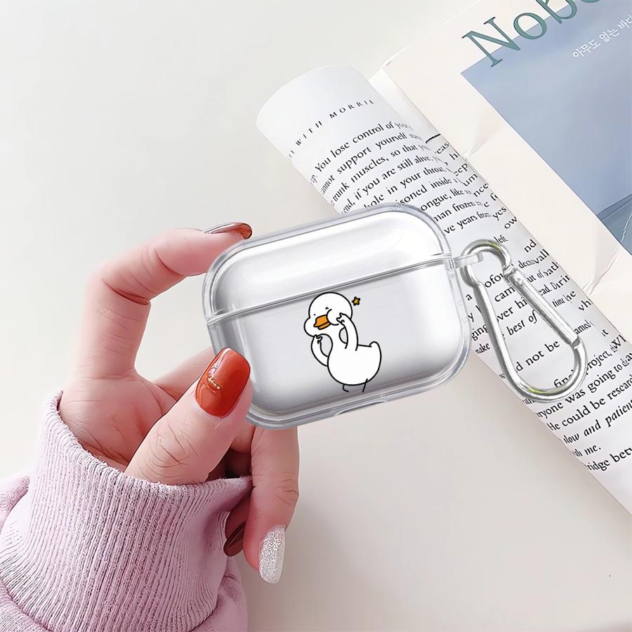 Cartoon Duck Case For Airpods Pro3 4 Pro 1 2 Pro2 3 Clear Earphone Cases Cover