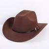 Popular European and American Fashion OL Style One-word Cowboy Hat Men's and Women's High-end Top Hat Jazz Hat Felt Hat