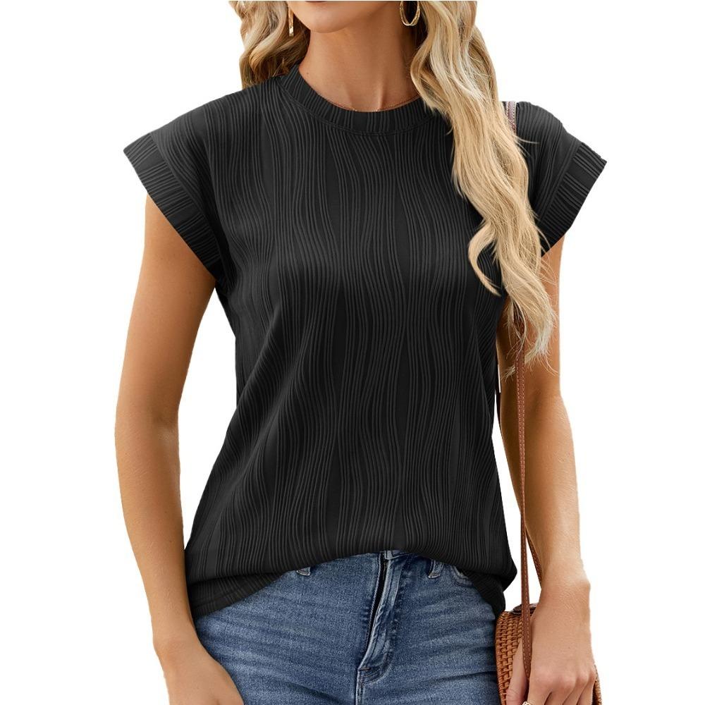 DX~~ New Round Neck Ladies Solid Color Short Sleeve Loose Casual T-shirt