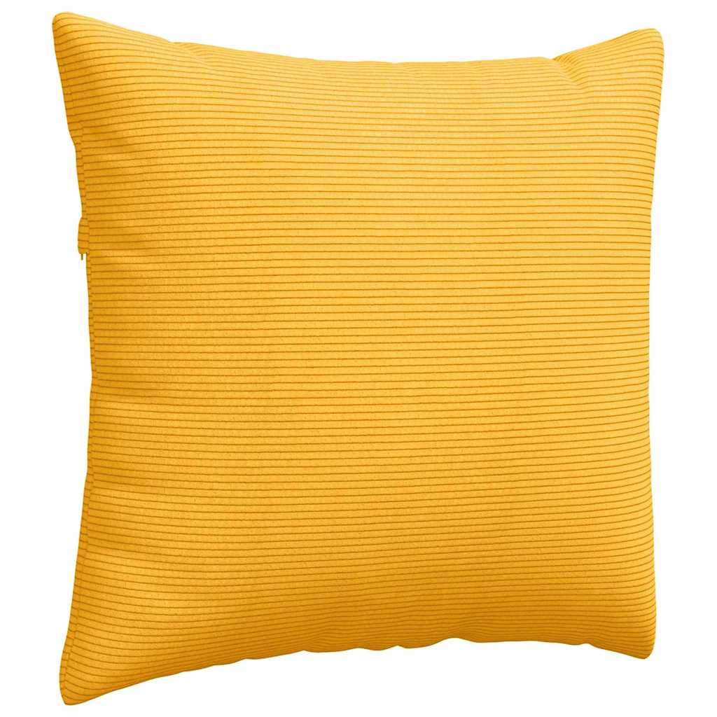 Sofa Cushions 2 Pieces Light Yellow 45 x 45 cm Corduroy Fabric