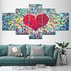 Canvas Painting love Abstract Pattern 5 Pieces Wall Art Painting Modular Wallpapers Poster Print for living room Home Decor