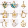 Pendentifs Rond Soleil Plaqué Or 18K Laiton Métal de Haute Qualité Charms Coquille Incrustée Pour Fabrication de Bijoux Accessoires DIY Vente en Gros