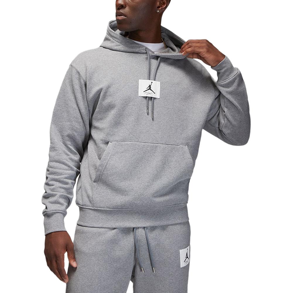 Jordan Sweatshirts Men's Gray Fleece Lined Hooded Moderate Regular DQ7339-091