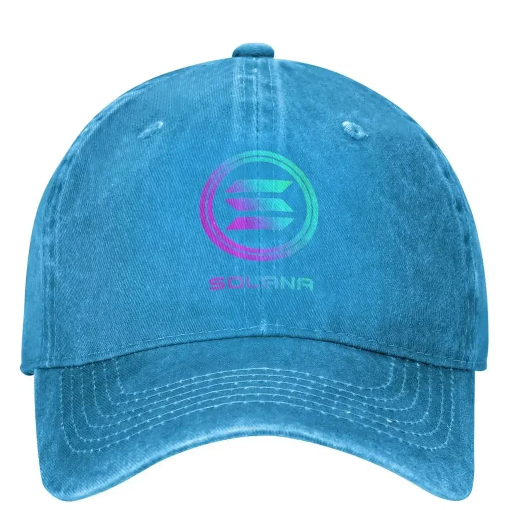 Solanaed Cryptocurrency SOL Casual Baseball Cap Money Outdoor Gym Trucker Hat Summer Adjustable Unisex Men Retro Snapback Cap