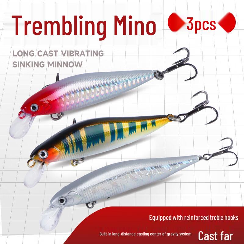 Bear Fire Sinking Minnow Fishing Lure Set