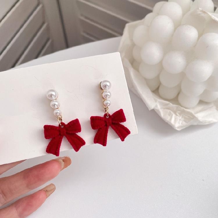 Fashionable Bowknot Earring Accessories Cute Ear Rings Studs Jewelry for Women