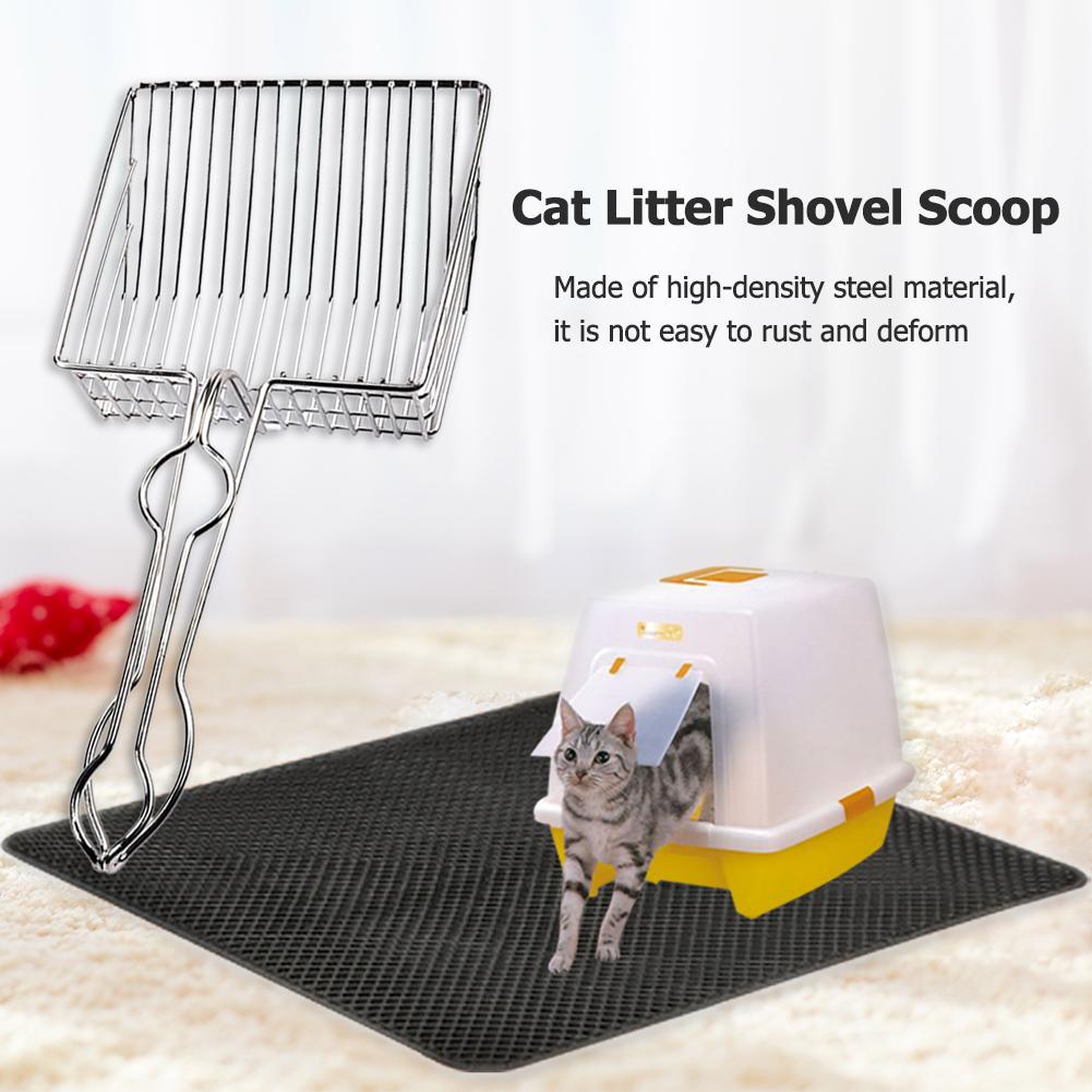 Cat Litter Scoop Stainless Steel Metal Pooper Scoopers Waste Poop Cleaner Pets Kitten Litter Sand Shovel Household Pet Cleaning