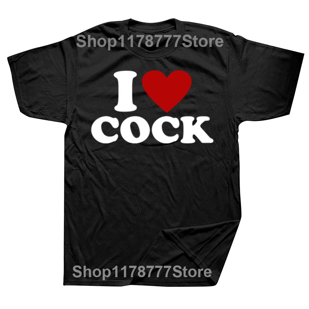 I Love Heart Cock Bartender Alcoholic Mixed Drink Lover TShirt Letters Printed Graphic Tee Tops Short Sleeve Mens Clothing