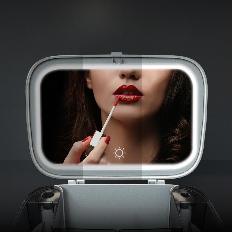 Cutie de depozitare pentru produse cosmetice de dimensiuni mari cu oglindă Masă de toaletă de uz casnic pentru îngrijirea pielii Rafturi pentru bijuterii