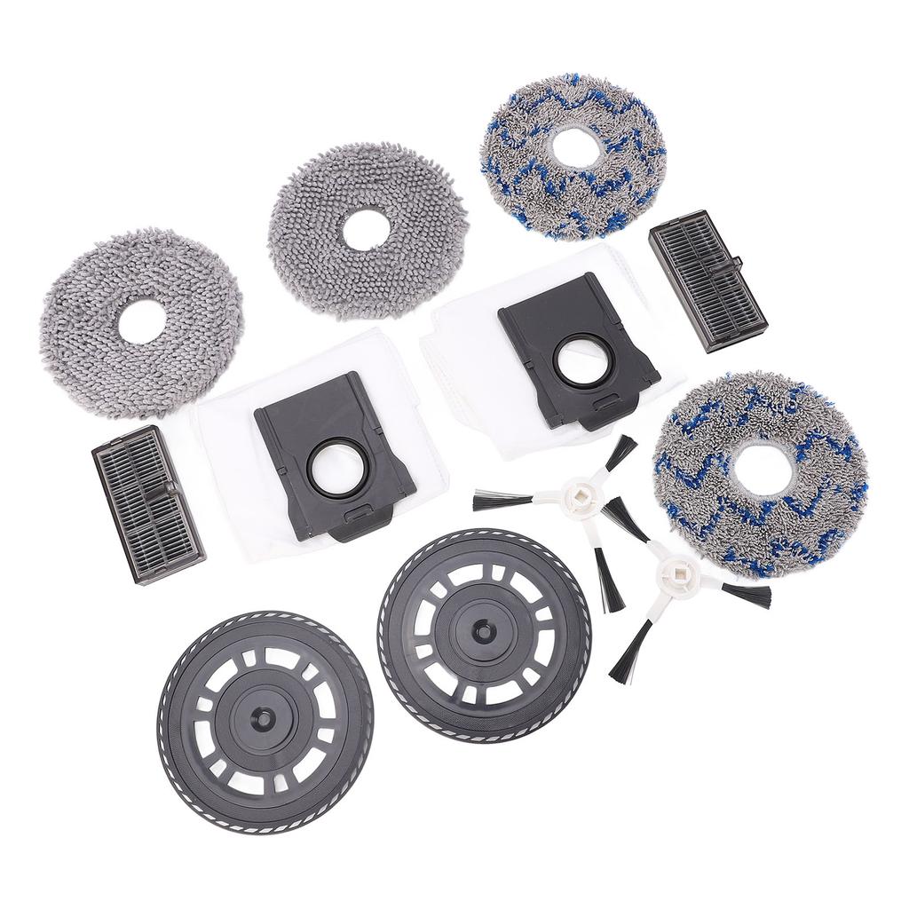 Vacuum Cleaner Accessories Kit for X30 X30 Pro Includes 2 Side Brushes 2 Filters 2 Dust Bags 4 Mop Pads 2 Mop Holders