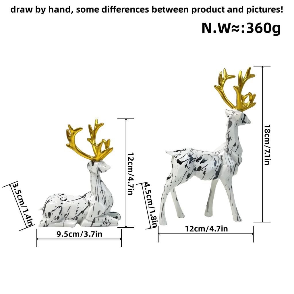 Kunstharzhandwerk Wassertransferdruck Bunte Hirschornamente Kreatives Paar Hochzeitsgeschenk Heim Wohnzimmer Weinschrank Dekoration