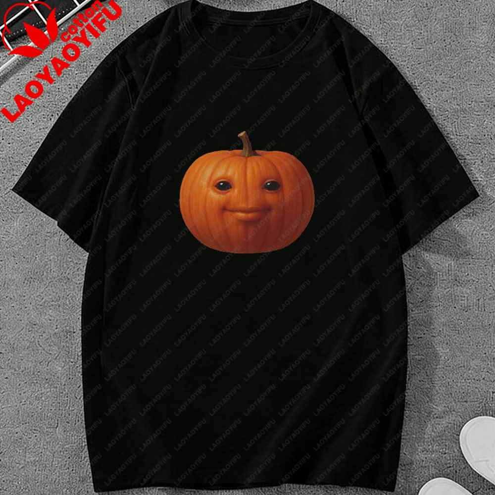 Niche Pumpkin Meme TShirt Harajuku Graphic T Shirts Unisex Clothing Funny Outdoors High Quality Cotton Shortsleev Harajuku Tops