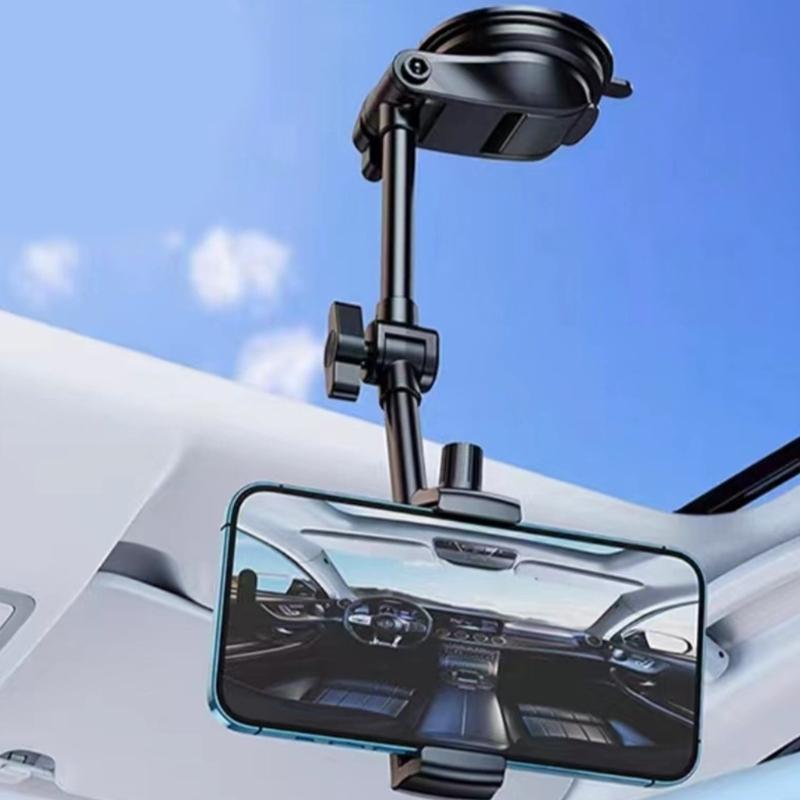 Universal Car Phone Mount with Height Adjustment Dashboards Suction Base 360 Rotate Stand for 4.7 To 7.2in Mobile Devices