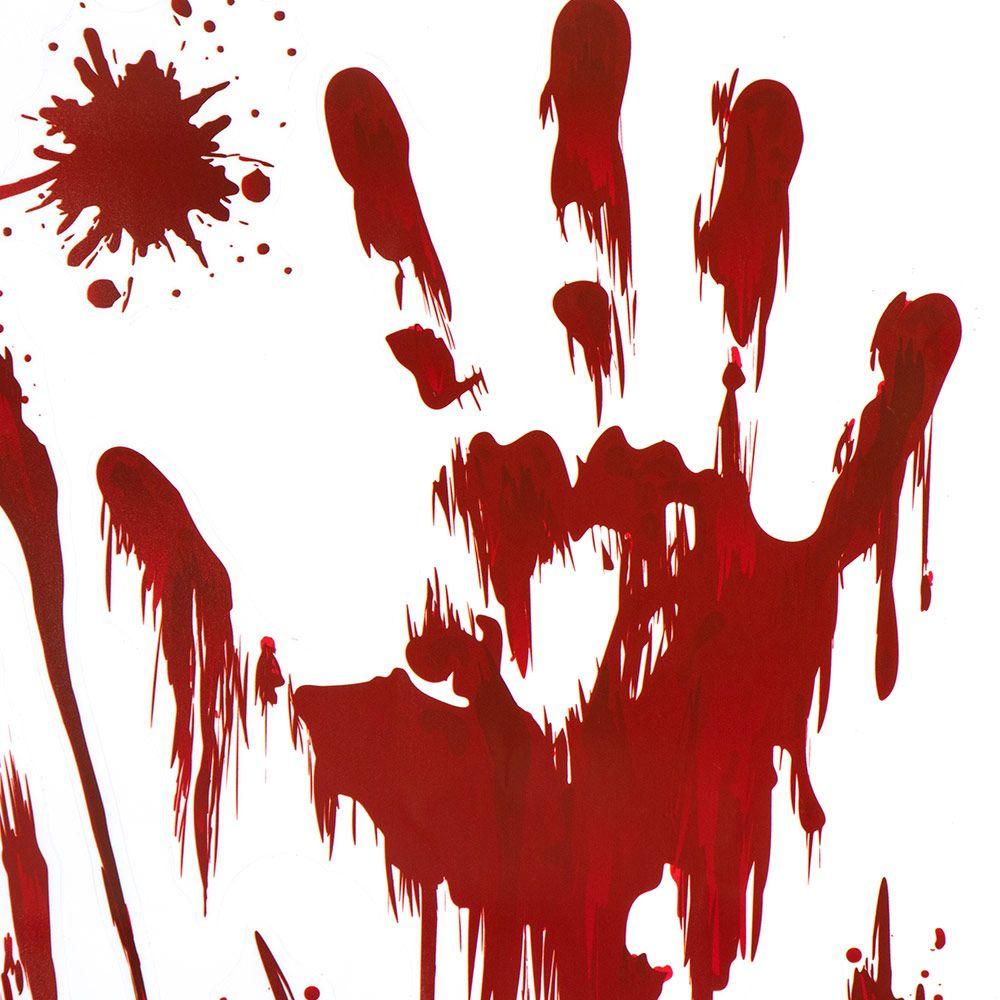 Creepy DIY Widnow Decor Horror Finger Foot Wall Stickers Halloween Decor Blood Handprint