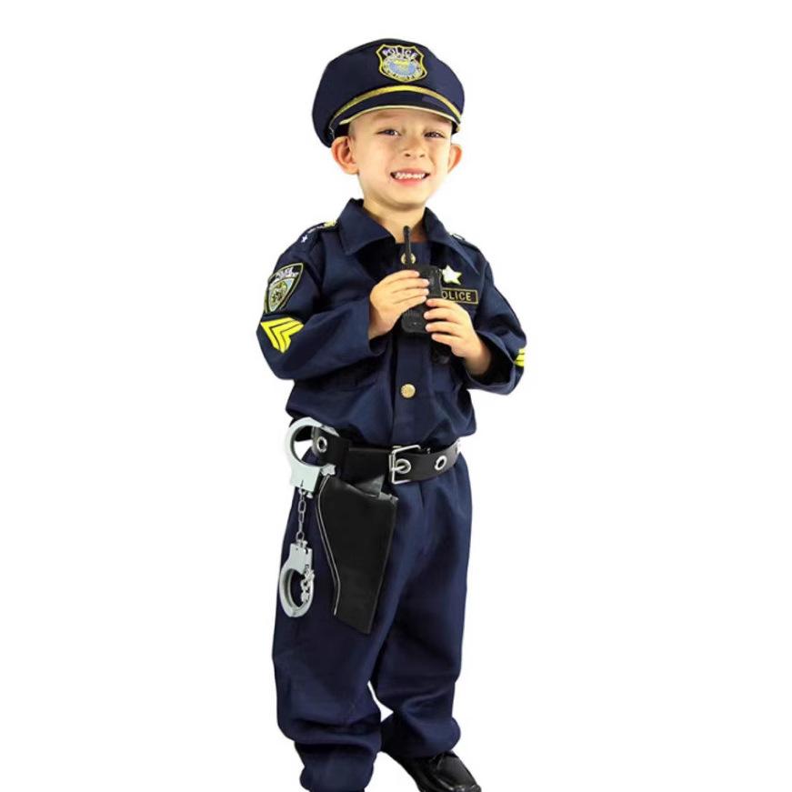 ChildrenS Police Play Clothes HotSelling Police Cosplay Clothes Belt Holster WalkieTalkie Police Full Suit