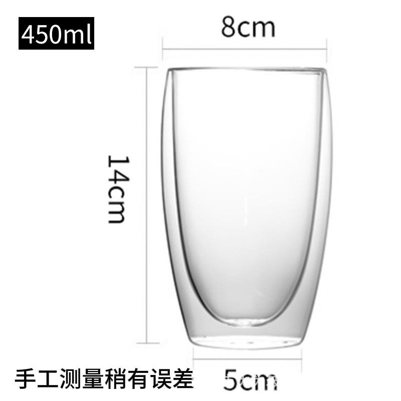 Thickened Double-Layer Water Cup Glass Egg-Shaped Cup High-Value Household Thermal Insulation Milk Cup Coffee Cup Transparent
