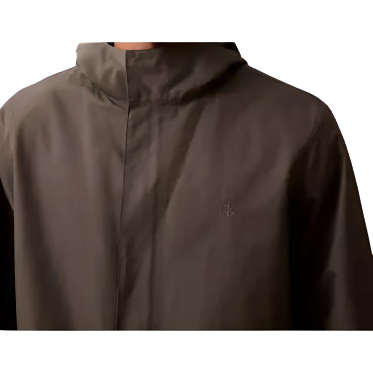 

Calvin Klein Hooded Windproof Waterproof Lightweight Loose Jacket Men Jacket Brown 40EM527-021 XL