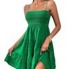 2024 Women’s Summer One-Shoulder Textured Dress with Thin Straps