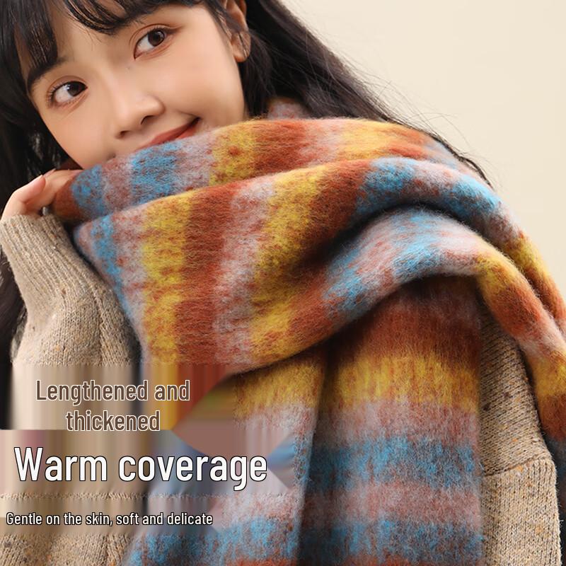 Nanjiren Women's Plaid Winter Scarf