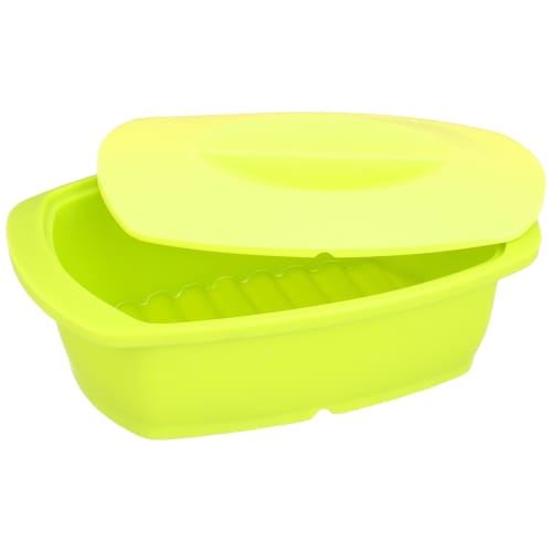 Wahei Freiz Mikrowellenkocher Silikon-Dampfgarer, RakuCHIN! Silikon, Mittel, Limettengrün, RR-5273