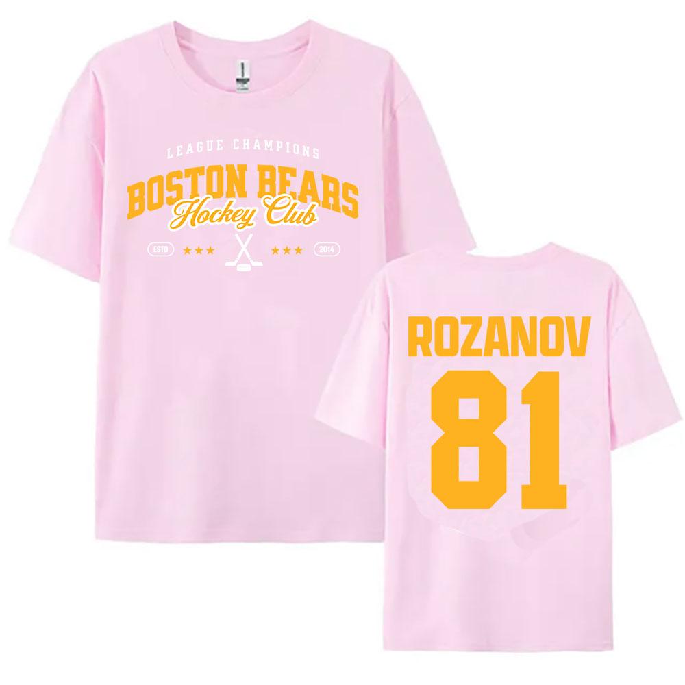 81 Rozanov Boston Bears Merch Women Unisex Tshirt Heated Rivalry TV Graphic Print Tshirts Short Sleeve Oneck Female T Shirt Tops