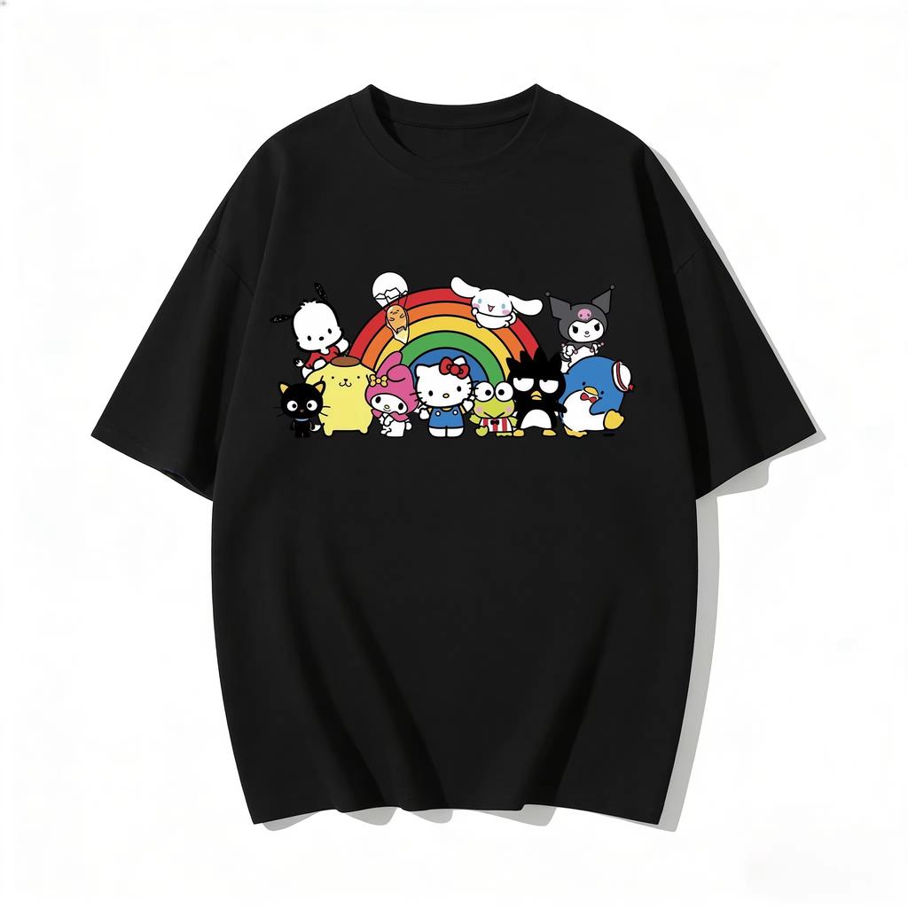 2026 new Summer Cute Sanrio TShirts Soft Cotton Short Sleeve Tees for Parents  Kids Breathable Casual Daily Outfit Tops