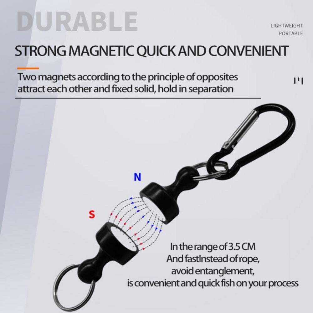 Quick Release Fishing Magnetic Buckle Magnetic Keychain Carabiner Retractor  Attached Nippers