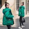Shiny Wash-Free Hooded Down Cotton Women's Winter Jacket - Short Korean Style, Thickened and Fashionable.