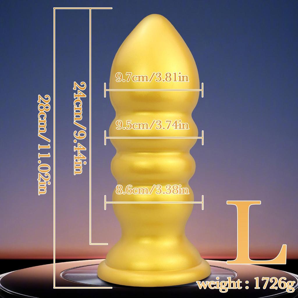 Golden Mushroom Irregular Dildo Beads for Men & Women - Threaded Anal Dilator Adult Toy
