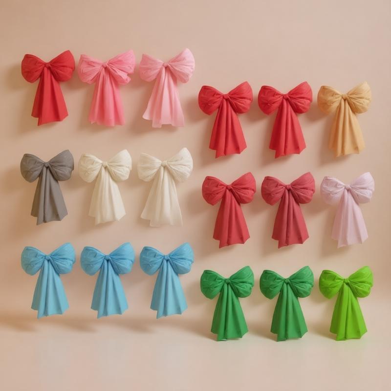 Pack of 6 Durable Efficient Plastic Large Wall Bows Designed for Long Time Celebration and Event Decors Applications